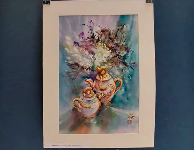 Anul dragonului — Acuarelă pictură de Michaela Iatan