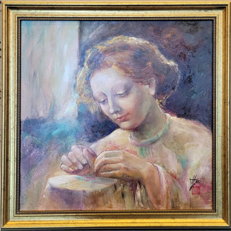 Meditation at gergef — Ulei pictură de Michaela Iatan