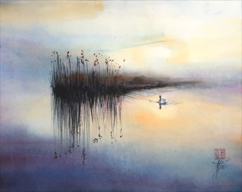 Loneliness — Watercolour painting by Michaela Iatan