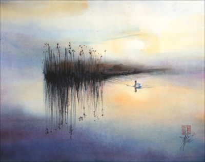 Loneliness — Watercolour painting by Michaela Iatan