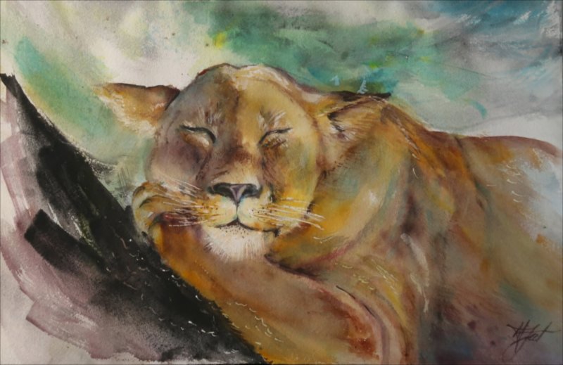 Leoaica — Watercolour painting by Michaela Iatan