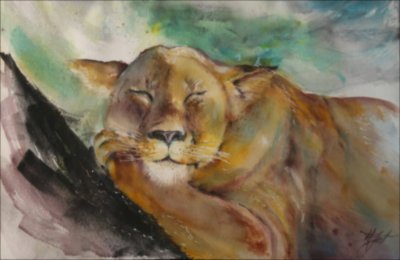 Leoaica — Watercolour painting by Michaela Iatan