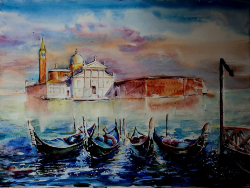 San Giorgio Maggiore — Watercolour painting by Michaela Iatan
