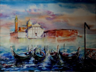 San Giorgio Maggiore — Watercolour painting by Michaela Iatan