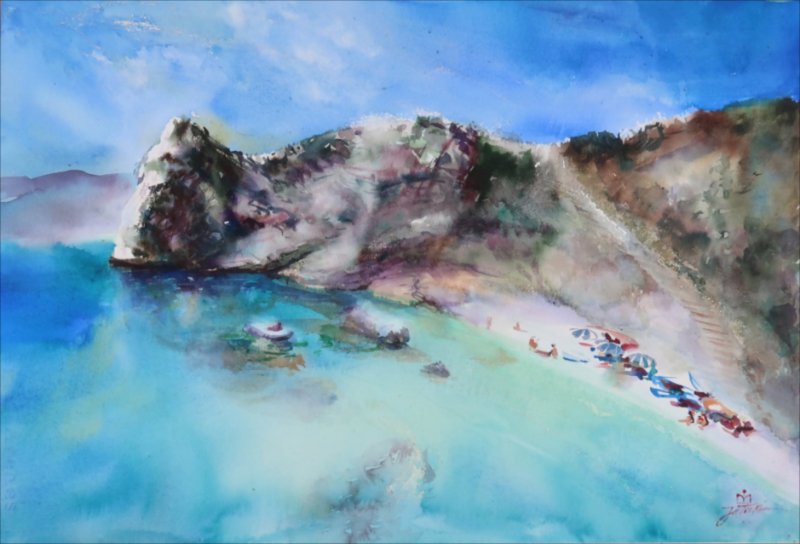 Thassos — Watercolour painting by Michaela Iatan