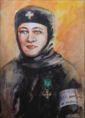 Monahia Mina — Mixed media painting by Michaela Iatan