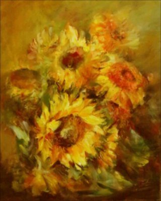 Floarea soarelui — Oil painting by Michaela Iatan