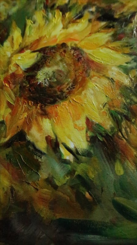 Floarea soarelui — Oil painting by Michaela Iatan
