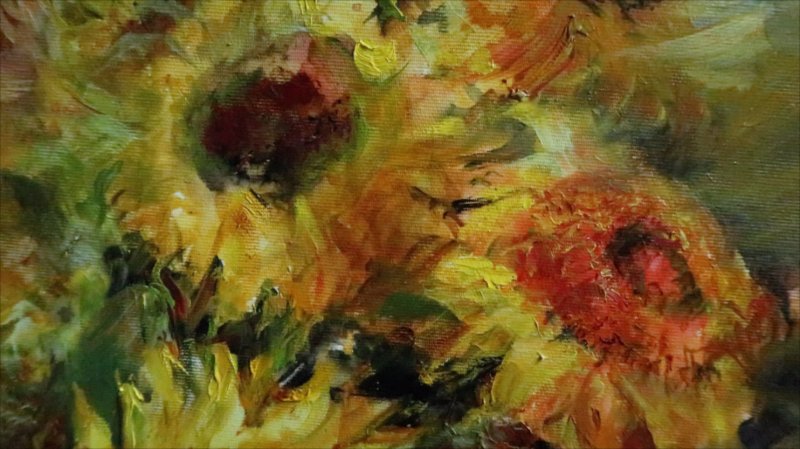 Floarea soarelui — Oil painting by Michaela Iatan