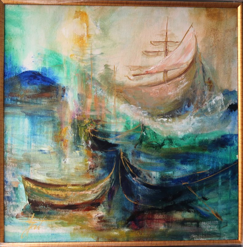 Vasul fantomă — Oil painting by Michaela Iatan