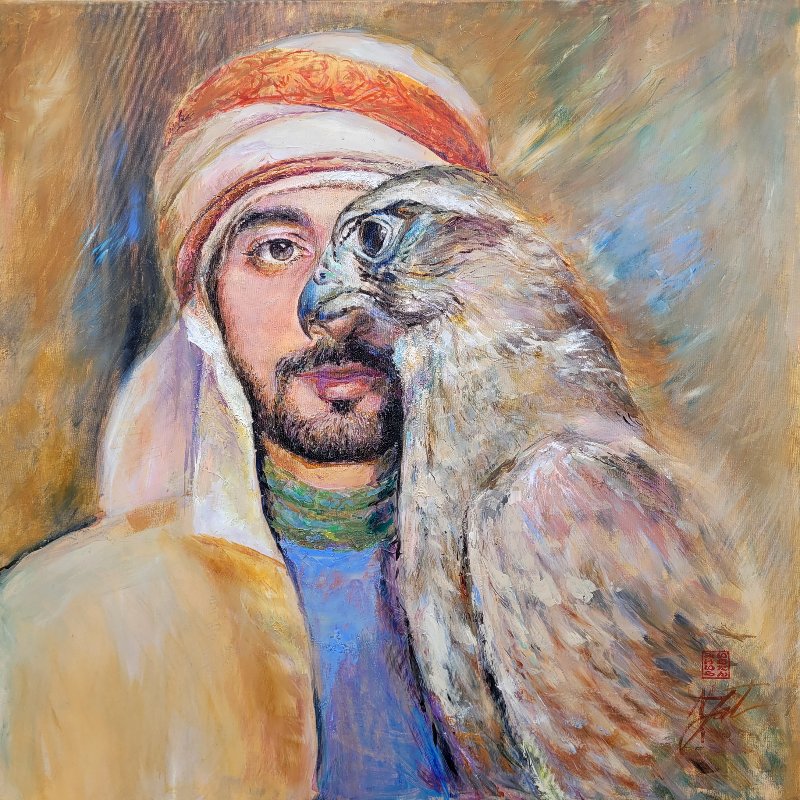 Royal falcon — Tehnică mixtă pictură de Michaela Iatan